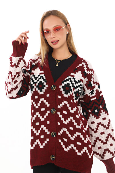 02Lady Fashion CARDIGAN OVERSIZE DIN TRICOT CU DETALII DIN TRICOT MOALE ȘI BUTOANE