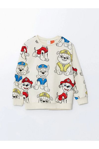 LC Waikiki Lcw Kids Beige Crew Neck Paw Patrol Printed Boys Sweatshirt and Sweatpants Set - 2-Piece t t