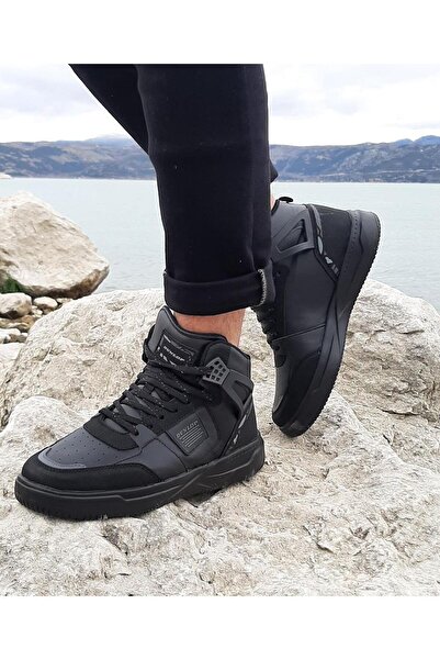 DUNLOP 2238-2243 Black, Fuspeted Orthopedic High Top Basket Sneakers