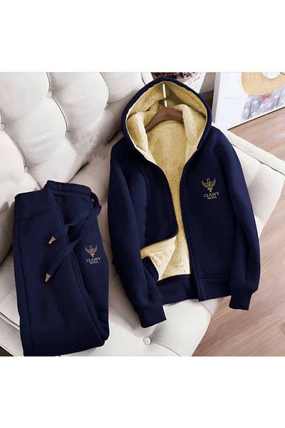 Classy 2-Piece Tracksuit Set - Nakiş Hooded Tracksuit Set - 3 Thread Raster Welsoft Sleeves Excluded