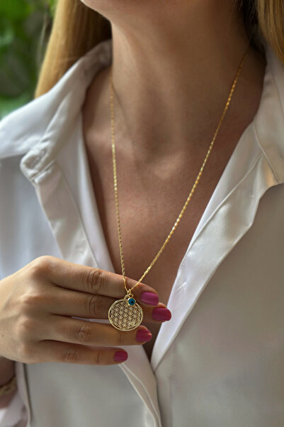 Trendy Butik Nazar Detaylı Yaşam Çiçeği Kolye