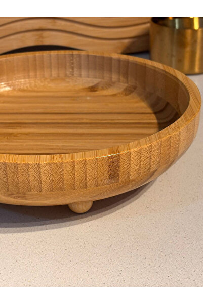 morponi Oval Salad Bowl with Bamboo Legs 20 cm (Fbs)