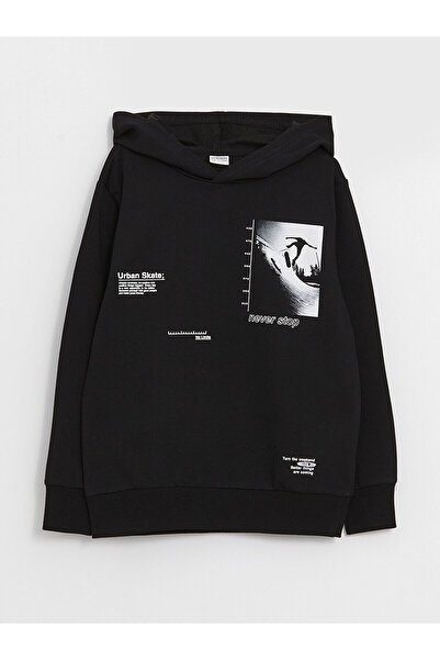 LC Waikiki Μακρυμάνικη κουκούλα για αγόρι με στάμπα