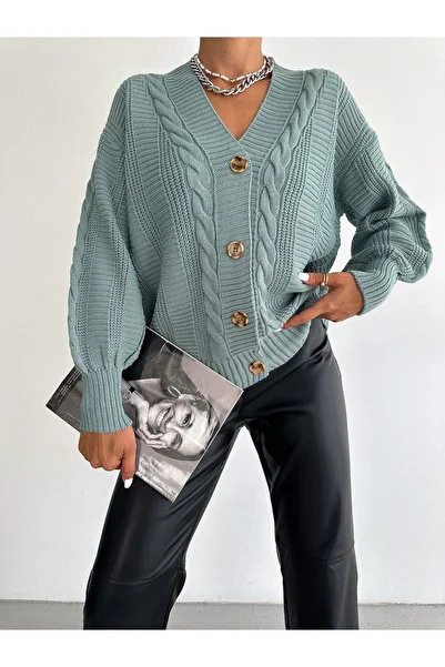 02Lady Fashion Women's 4 Button Knitwear Cardigan
