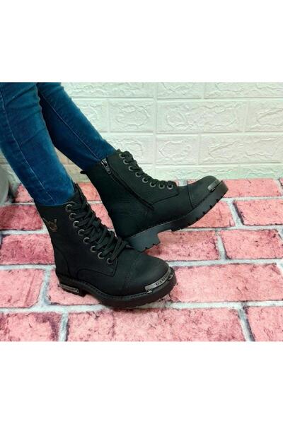 Hammer Jack Hammerjack 17600.f Siyah Renk Hakiki Deri Fermuarlı Bağacaklı Erkek Çocuk Bot