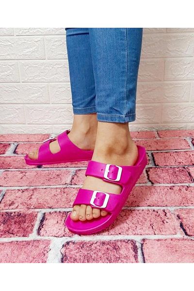 Hammer Jack Hammerjack 234 Fuchsia Pink Double Buckle Pool Beach Daily Slippers
