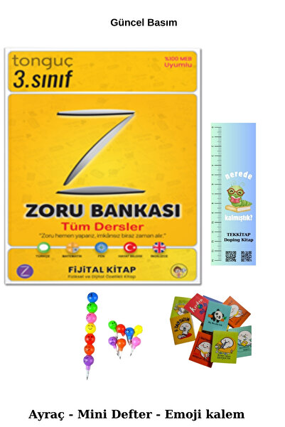 Tonguç Yayınları Tonguç 3. Sınıf Tüm Dersler Zoru Bankası (Emoji kalem+Mini defter+TIRTIL ayraç)