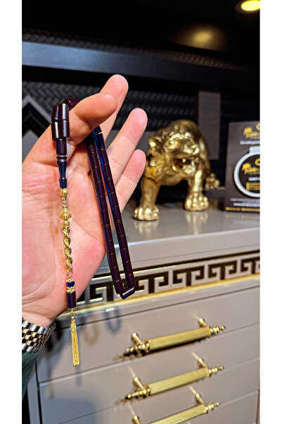 Tesbih-i Hazır Tesbihçilik ATEŞ KEHRİBAR KESME TESBİH 14 AYAR ALTIN KAPLAMA T...