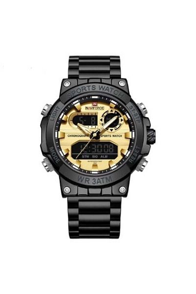Naviforce Men's Watch Digital & Analog Steel Band 2138