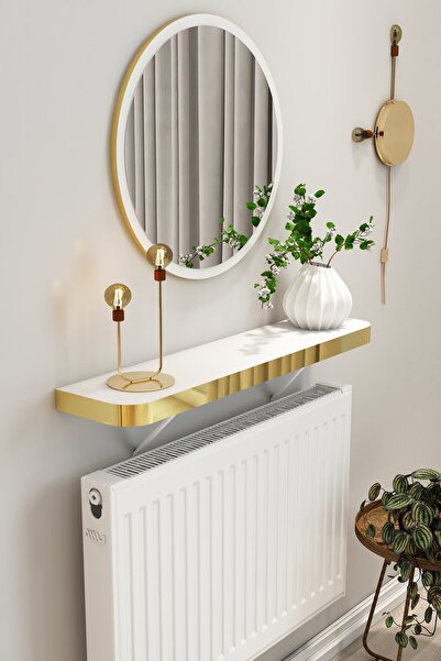 TALAŞTOZUM Petek Üstü Uçan Raf & Dresuar Duvar Montajsız Kalın Kenar 80 Cm