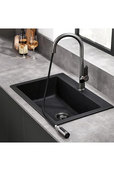 OEM Kitchen Sink Faucet with Water Purification Outlet 2025 New Anthracite with Spiral and Fountain 7 Years Warranty Imported