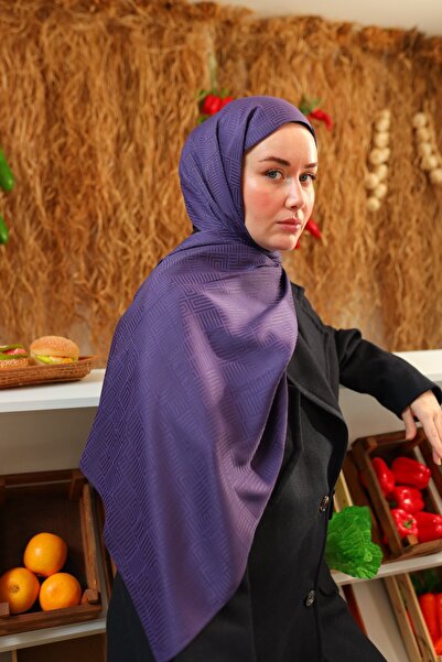 Silk Home Labirent Desen Jakarlı Deluxe Şal - Mor