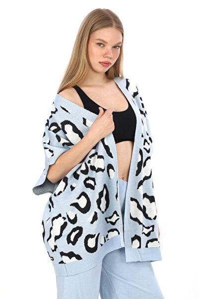 02Lady Fashion Leopard Patterned Knitwear Set