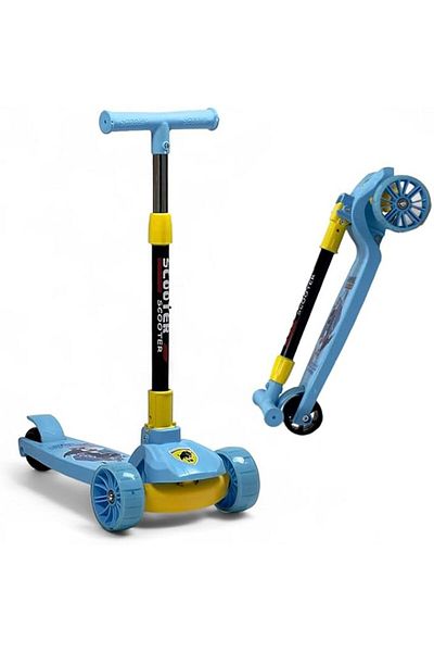 ALBADER Deluxe Mint Scooter, PVC Kick Scooter, Durable Self-Propelled Scooter, Manual Scooter