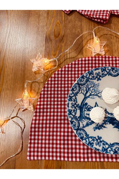 White Alamode 4-Piece Checkered Spring American Service - 40X38