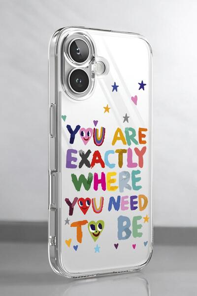 mooodcase iPhone 16 Uyumlu Need To Be Desenli Premium Silikonlu Şeffaf Telefon Kılıfı