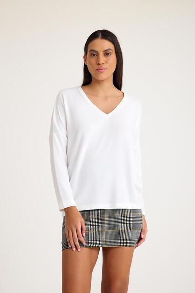 COTENCONCEPT V-Neck Bat Sleeve Basic Knitwear Sweater