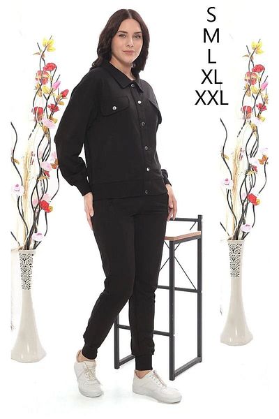 Kayaka triko Γυναικείο Σετ Φόρμας Polo Collar Classic Snap Fastener με δύο κλωστές