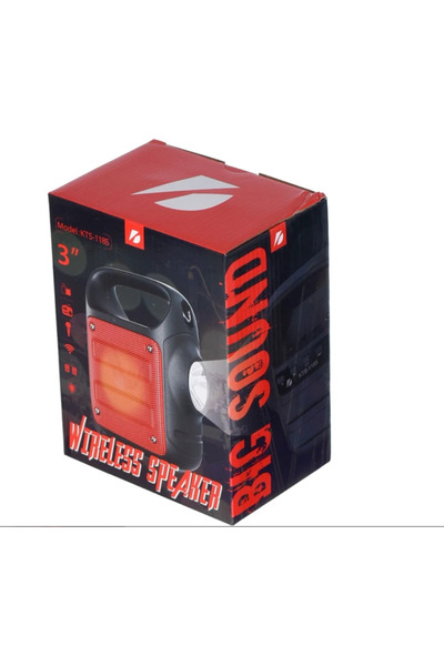 Polygod KTS-1185  YÜKSEK SESLİ!!   Mikrofon girişli Şarjlı 3 inç el fenerli b...