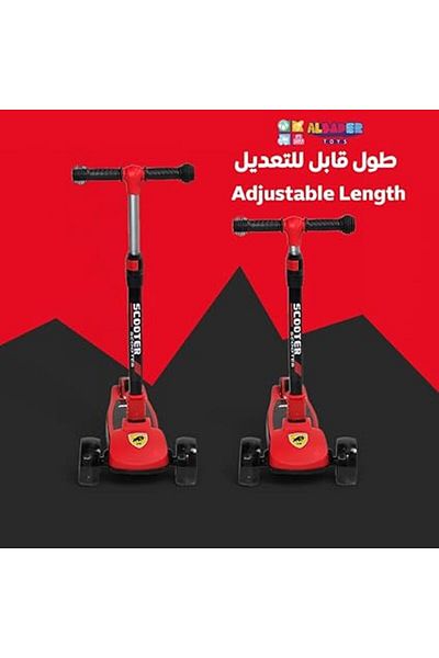 ALBADER Balance Scooter 3 Wheels Foldable Kick Scooter, 4 Adjustable Heights, Mamual Scooter 3+