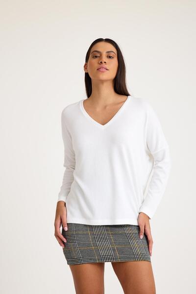 COTENCONCEPT V-Neck Bat Sleeve Basic Knitwear Sweater