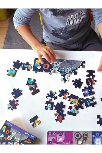 DoerKids Uzay Boşluğu Mini Puzzle | 40 Parça 3-7 Yaş