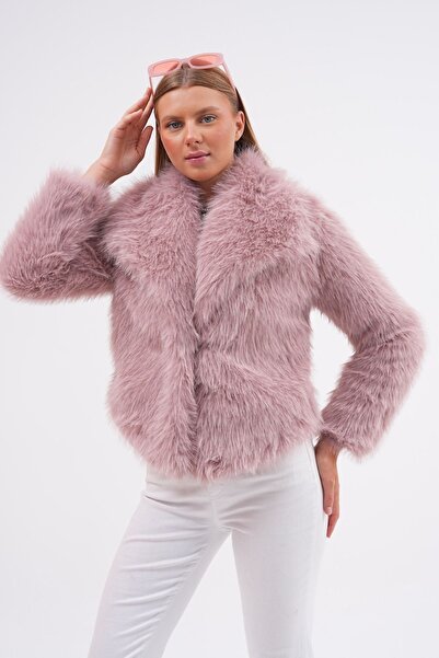 dblovedbrand , Kadın Geniş Yaka Kürk Mont, Kadın Geniş Yaka Ceket, Kadın Geni...