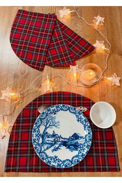 White Alamode 40X38 Rustic Plaid American Service - Set of 4