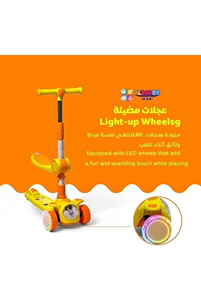 ALBADER Manual Scooter, 3 in 1 Kick Scooter Height Adjustable Foldable Scooter, Scooter For Kids