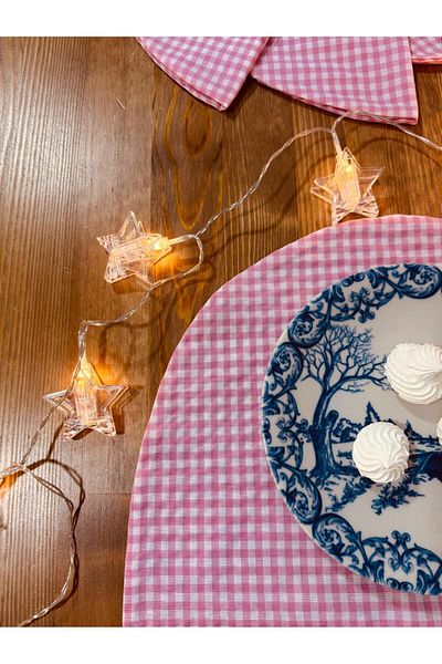 White Alamode 4-Piece Checkered Spring American Service - 40X38