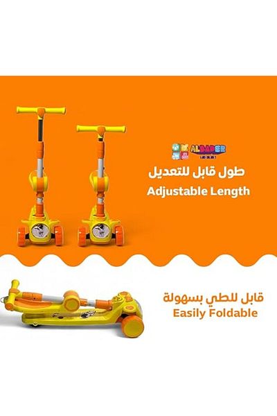 ALBADER Manual Scooter, 3 in 1 Kick Scooter Height Adjustable Foldable Scooter, Scooter For Kids