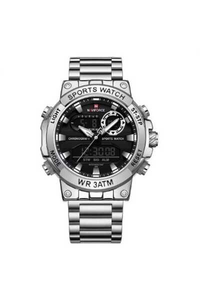 Naviforce Men's Watch 2139 - Digital and Analog, Steel Band