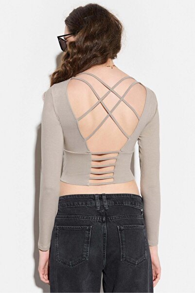 No Matter What Langärmelige Crop-Bluse