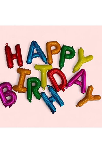 Fenix Dukkan Happy Birthday Yazılı Renkli Folyo Balon