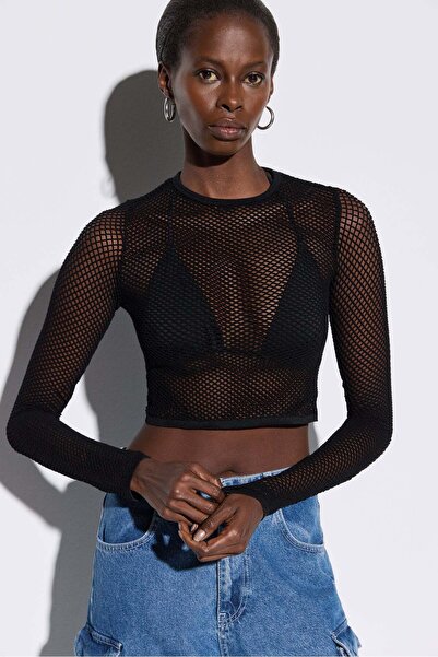 No Matter What Langärmelige Crop-Bluse