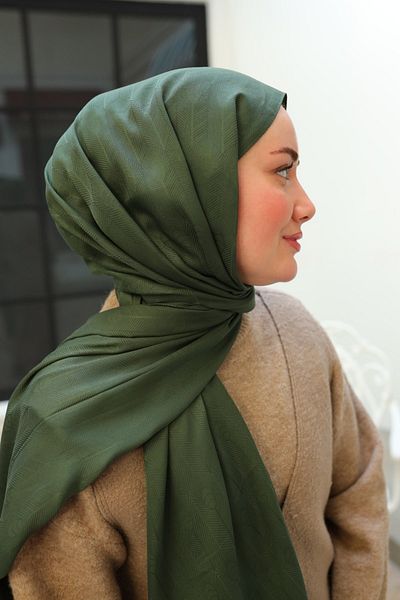 Silk Home Spoon Pattern Jacquard Deluxe Shawl - Khaki