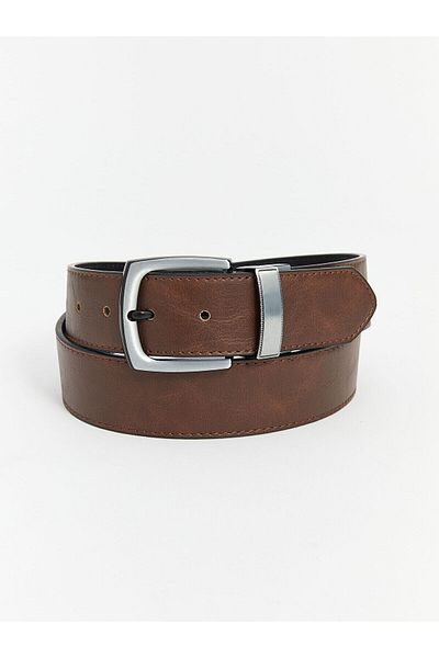LC Waikiki Ανδρική ζώνη διπλής όψης LCWK Leather Look