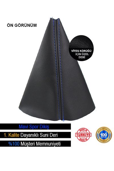 FİXFLEX Nissan Sunny Black Leather Custom New Design Blue Sport Stitching Gear Shift Gaiter