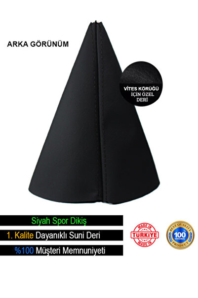 BAVETA Peugeot Pertner Black Leather Special New Design Black Sport Stitching Gear Shift Gaiter