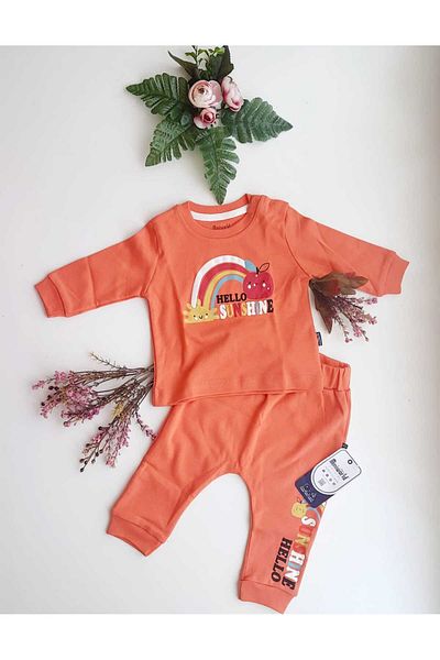 Miniworld Baby Girl and Boy Set, 100% Cotton, Patterned 2-Piece Set
