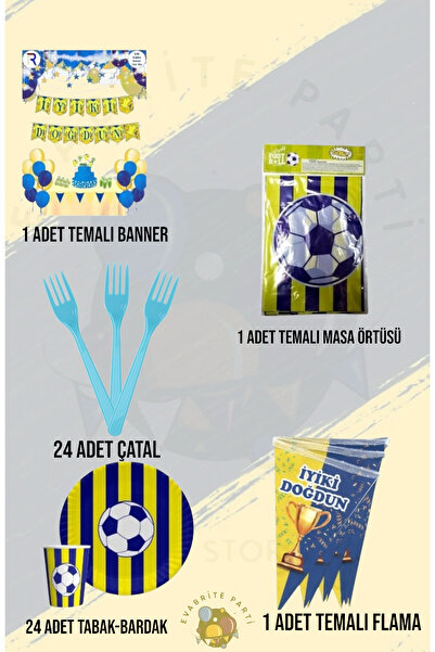 Evabrite Set de evantai galben bleumarin pentru 24 de persoane - Rechizite pentru petrecerea de aniversare Dublea