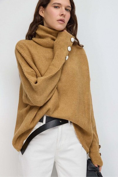 No Matter What Rollkragenpullover mit Knopfdetails an den Ärmeln