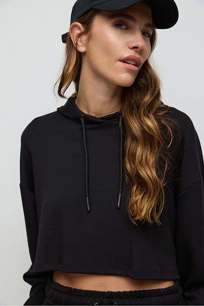 No Matter What Soft-Touch Hooded Crop Sweatshirt