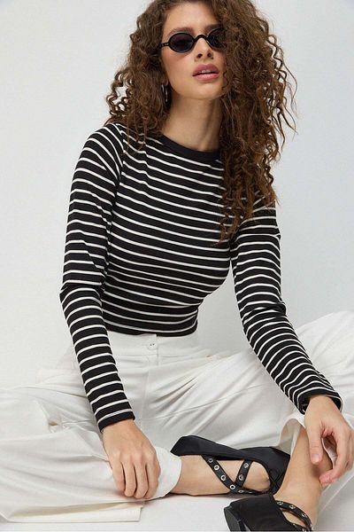 No Matter What Long Sleeve Striped Tee