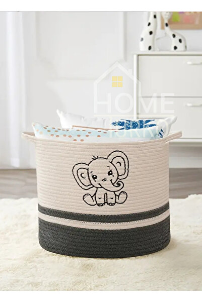 HomeTurko Тканий ручний плетений джутовий кошик з мотивом слона Багатофункціо...