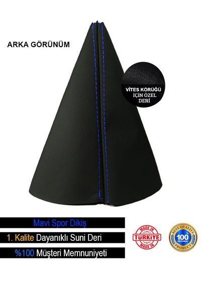 FİXFLEX Alfa Romeo 147 Black Leather Custom New Design Blue Stripe Sport Stitching Gear Shift Gaiter