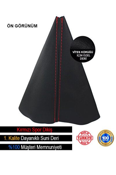 BAVETA Mini One Black Leather Custom New Design Red Sports Stitching Gear Shift Gaiter
