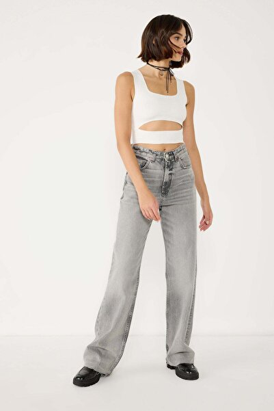 No Matter What Basic-Top aus Stretch-Mesh mit Fensterdetail