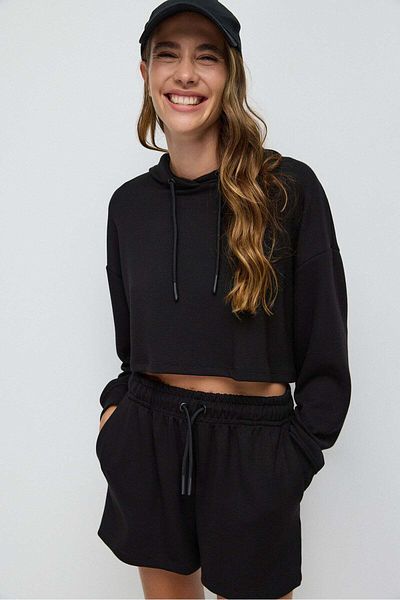 No Matter What Soft-Touch Hooded Crop Sweatshirt