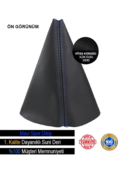 BAVETA Proton Savvy Black Leather Exclusive New Design Blue Sport Stitching Gear Shift Gaiter